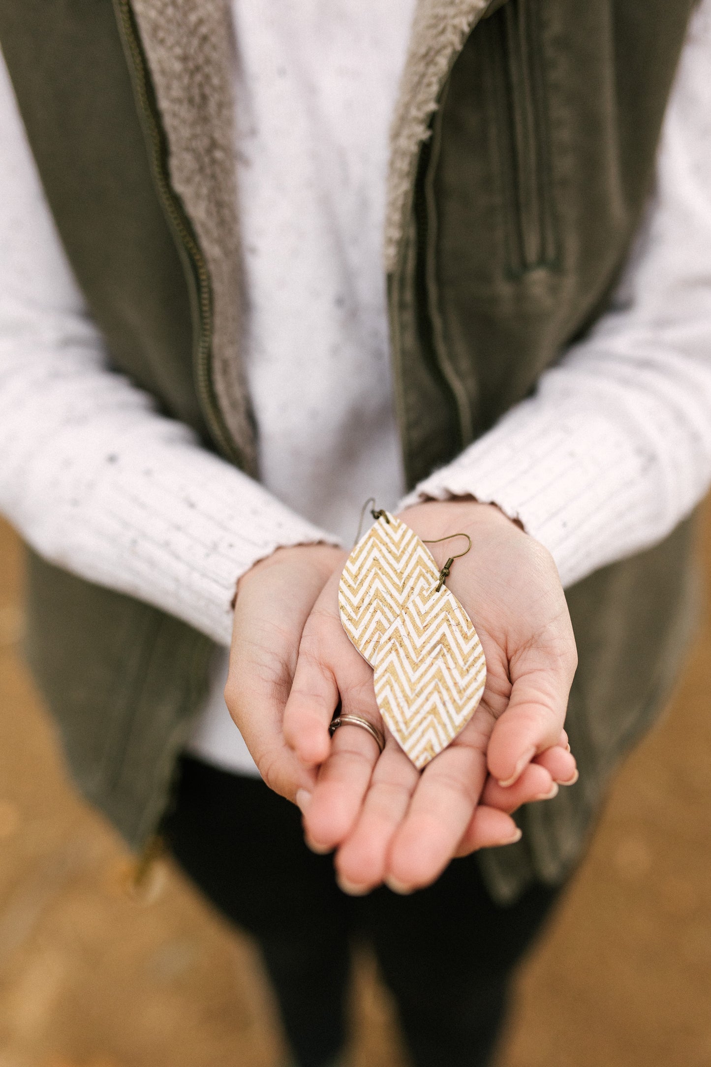 Chevron Cork Jane Dangles