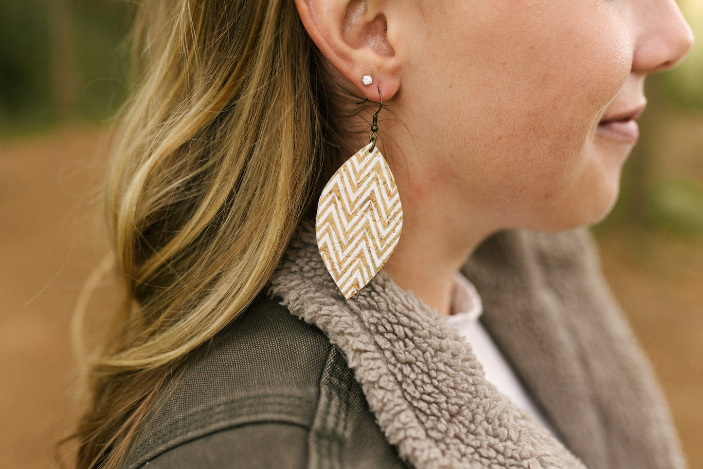 Chevron Cork Jane Dangles